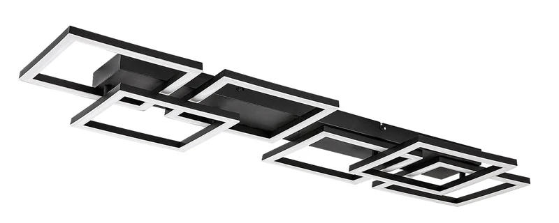 Fatma – LED ceiling light in black with white shade, 1000×330mm, 40W, 3000-6500K