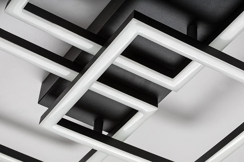 Fatma – LED ceiling light in black with white shade, 1000×330mm, 40W, 3000-6500K