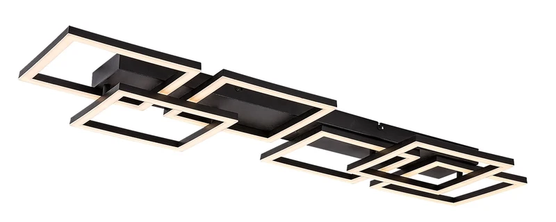 LED Ceiling Lights Fatma – LED ceiling light in black with white shade, 1000×330mm, 40W, 3000-6500K