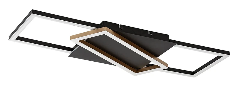 Kitlee – LED ceiling light in black/gold with white shade, 660×290mm, 40W, 3000-6500K