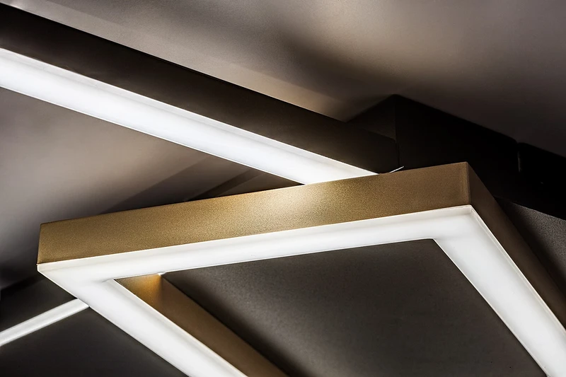Kitlee – LED ceiling light in black/gold with white shade, 660×290mm, 40W, 3000-6500K