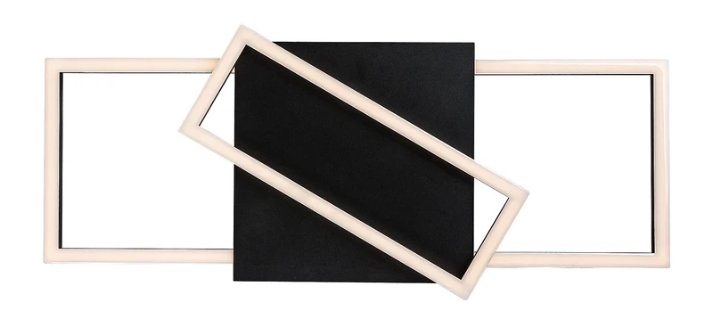 Kitlee – LED ceiling light in black/gold with white shade, 660×290mm, 40W, 3000-6500K