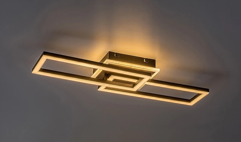 Ramin – LED ceiling light in black with white shade, 600×220mm, 30W, 3000-6500K