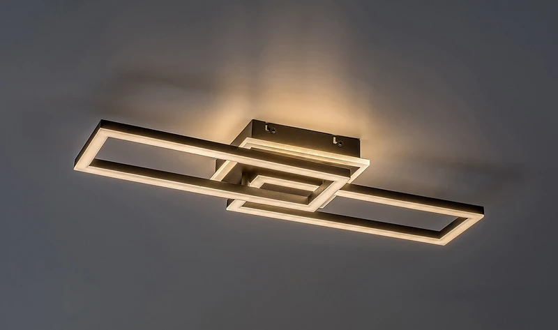 Ramin – LED ceiling light in black with white shade, 600×220mm, 30W, 3000-6500K