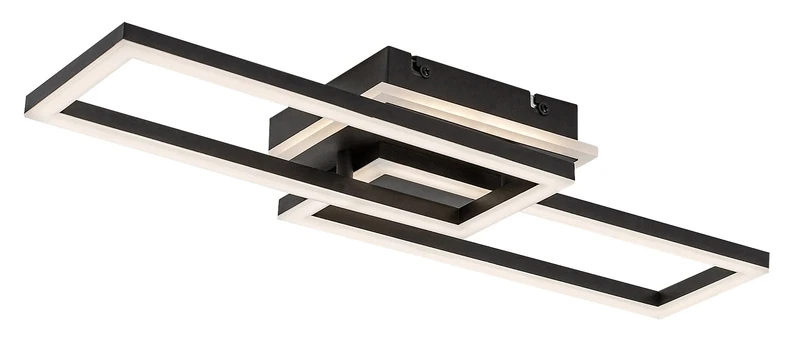 Ramin – LED ceiling light in black with white shade, 600×220mm, 30W, 3000-6500K