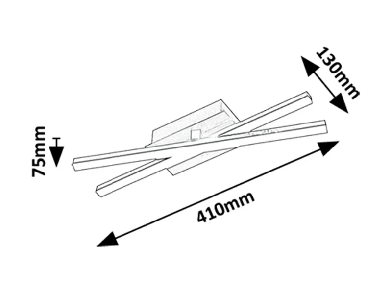 Demir – LED плафон в черно/злато с бял абажур, 410мм, 16W, 4000K