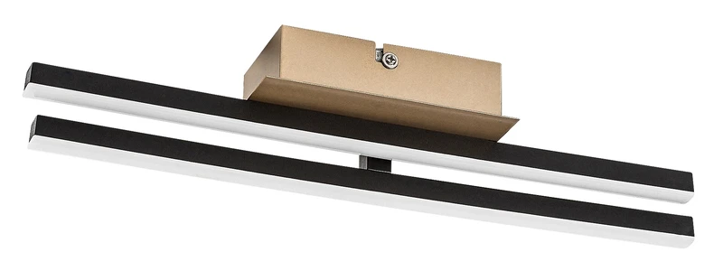 Demir – LED плафон в черно/злато с бял абажур, 410мм, 16W, 4000K