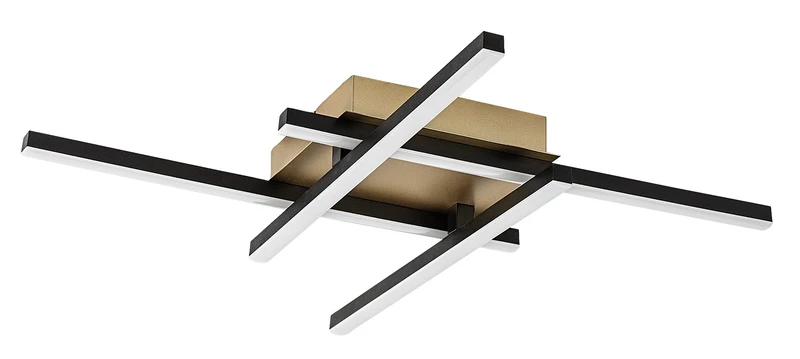 Demir – LED плафон в черно/златисто с бели абажури, 550×550мм, 24W, 4000K