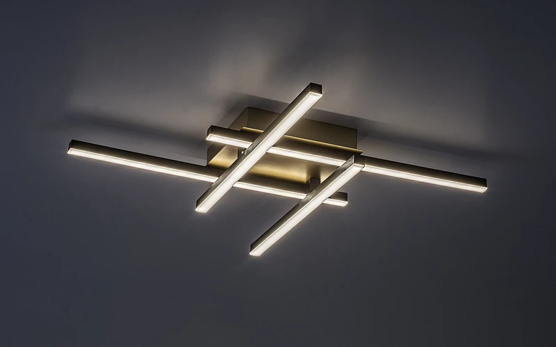 Demir – LED плафон в черно/златисто с бели абажури, 550×550мм, 24W, 4000K