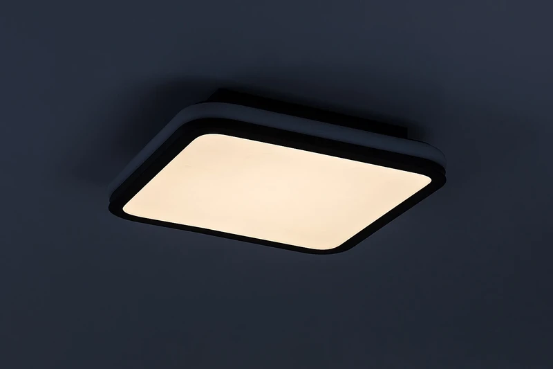 Serkan – LED плафон с RGB в черно/бяло, 350×350мм, 43W, 3000-6500K