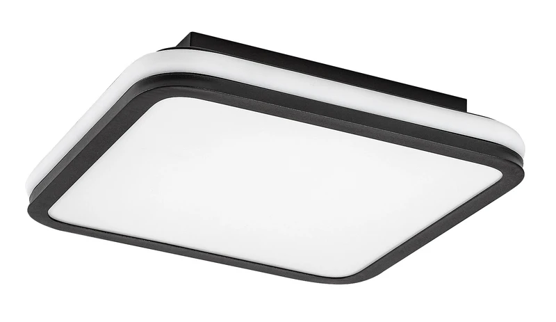 LED плафони Serkan – LED плафон с RGB в черно/бяло, 350×350мм, 43W, 3000-6500K
