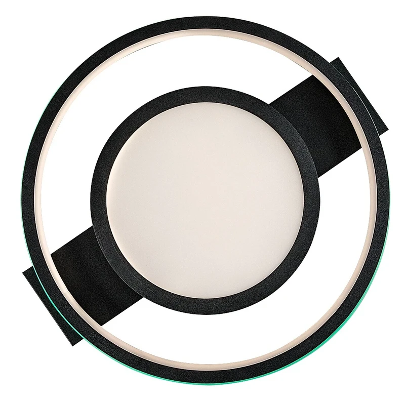 Shirin – LED плафон в черно с бял абажур, Ø430мм, 40W, 3000-6500K, RGB