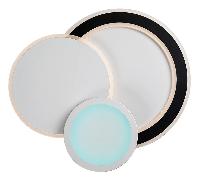 Stavros – LED ceiling light in black with white shade, 580×400mm, 40W, 3000-6500K, RGB