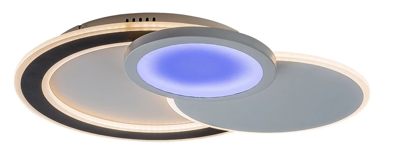 Stavros – LED ceiling light in black with white shade, 580×400mm, 40W, 3000-6500K, RGB