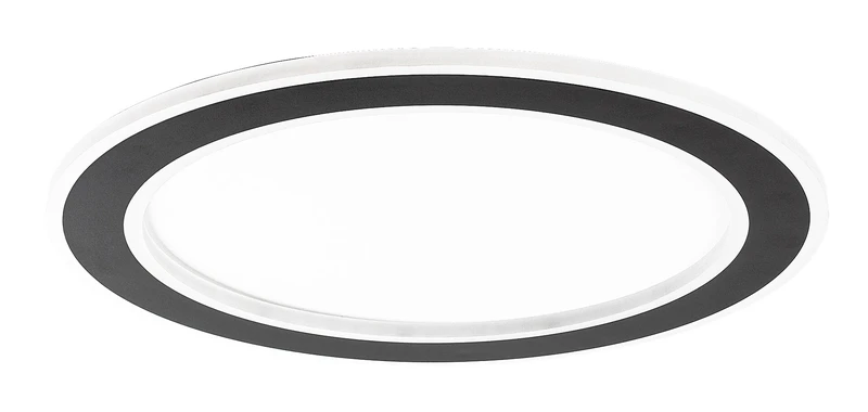 Golwen – LED плафон в черно с бял акрилен абажур, Ø450мм, 22W, 3000-6500K