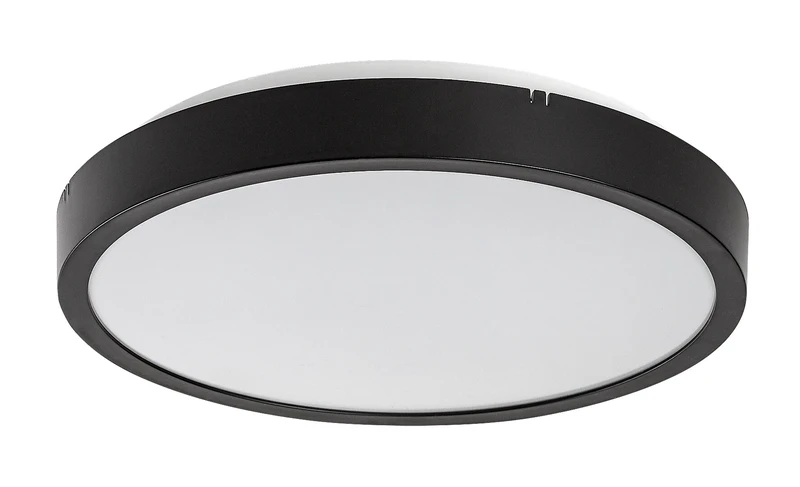 Alenzo – LED панел в черно с бял абажур, Ø255мм, 12W, 3000-6000K, IP44