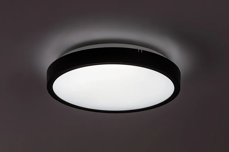 Alenzo – LED панел в черно с бял абажур, Ø255мм, 12W, 3000-6000K, IP44