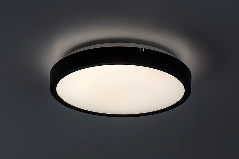 Alenzo – LED панел в черно с бял абажур, Ø255мм, 12W, 3000-6000K, IP44