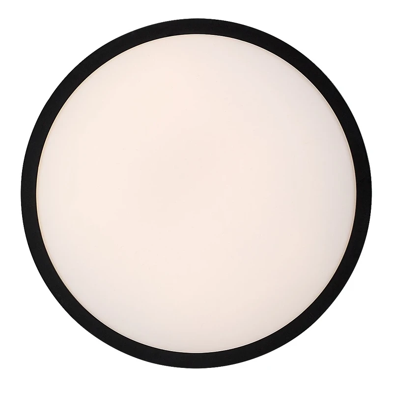 Alenzo – LED панел в черно с бял абажур, Ø255мм, 12W, 3000-6000K, IP44