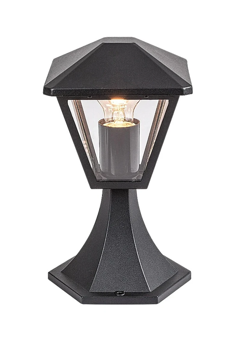 Paravento – classic garden lamp in black with clear glass, 160×290mm, IP44, 1×E27