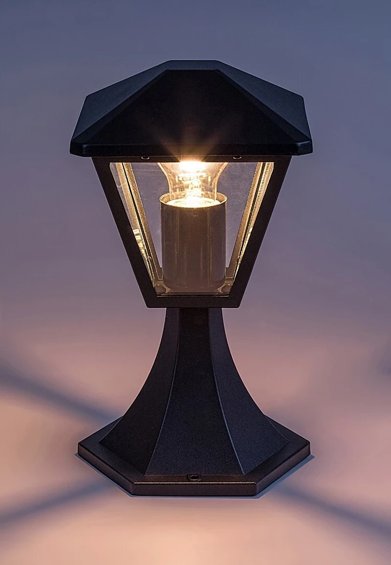 Paravento – classic garden lamp in black with clear glass, 160×290mm, IP44, 1×E27