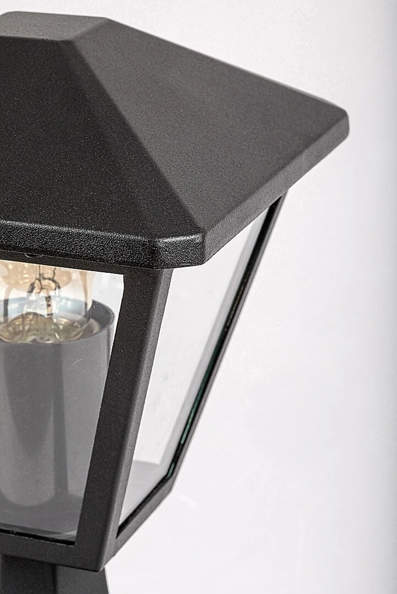 Paravento – classic garden lamp in black with clear glass, 160×290mm, IP44, 1×E27