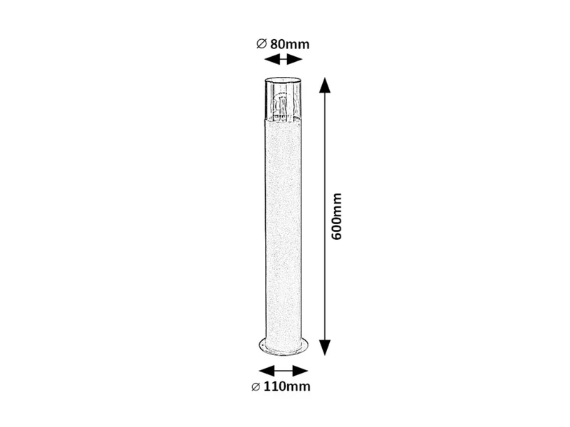 Teplice – garden floor-standing lamp in black matt, Ø80mm, H600mm, 1×E27, IP44