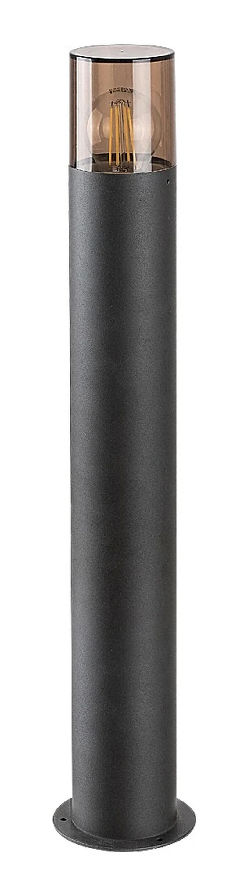 Bollard Lights Teplice – garden floor-standing lamp in black matt, Ø80mm, H600mm, 1×E27, IP44