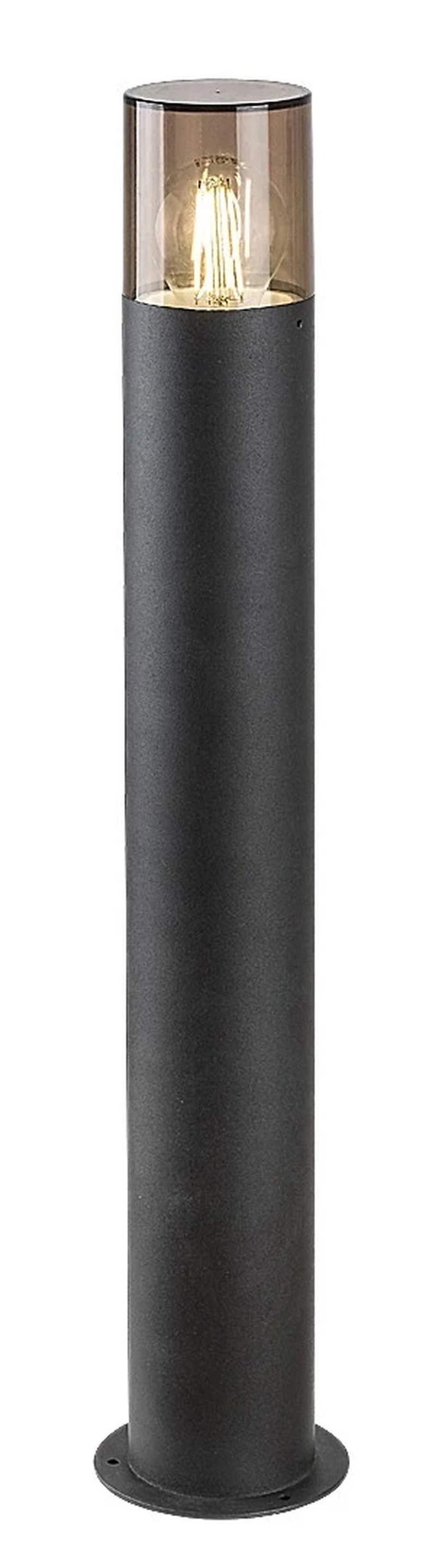 Teplice – garden floor-standing lamp in black matt, Ø80mm, H600mm, 1×E27, IP44