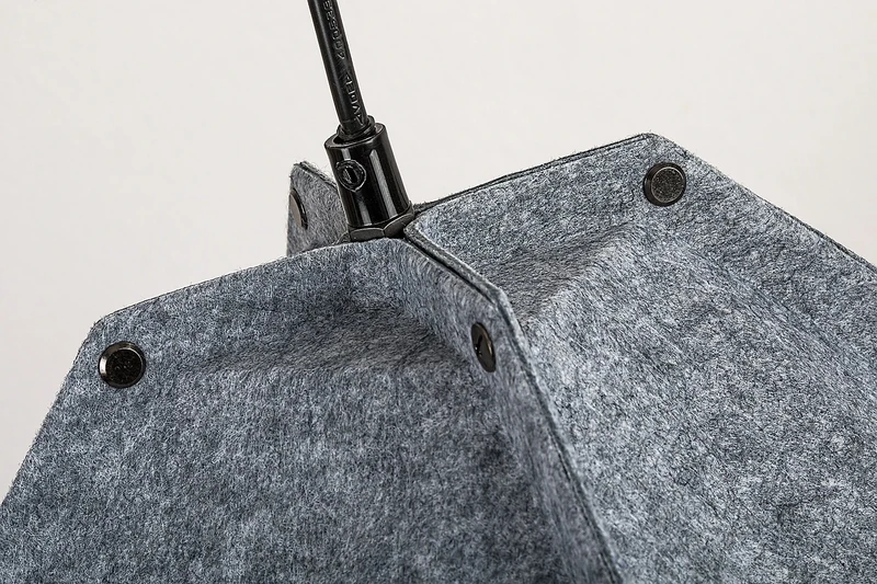Lomiro – modern pendant in grey with felt shade, Ø440mm, 1×E27