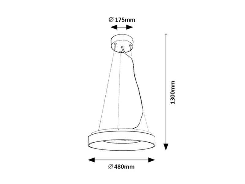 Ceilo – LED pendant in white with remote, Ø480mm, 38W, 3000-6500K