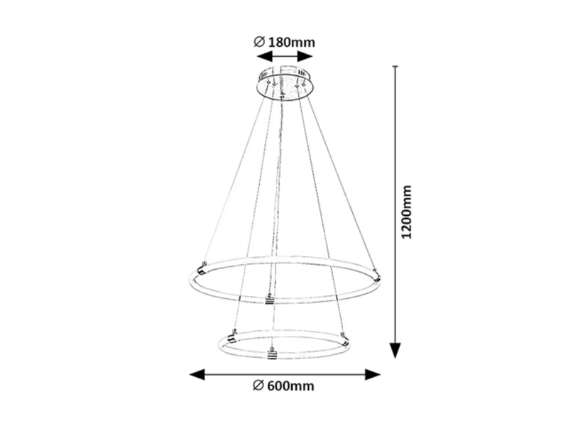 Irelia – LED пендел в сатиниран хром с бял акрилен абажур, Ø600мм, 55W, 3000-6000K