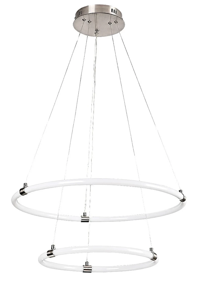 Irelia – LED пендел в сатиниран хром с бял акрилен абажур, Ø600мм, 55W, 3000-6000K