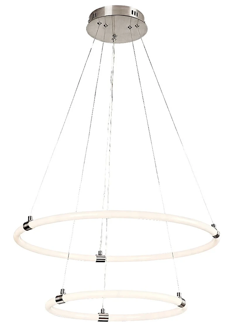 Irelia – LED пендел в сатиниран хром с бял акрилен абажур, Ø600мм, 55W, 3000-6000K