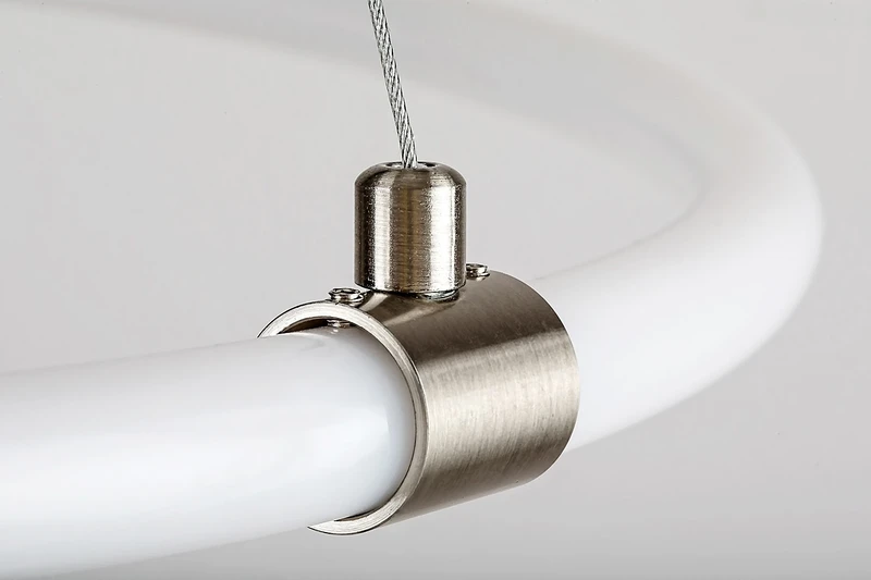 Irelia – LED пендел в сатиниран хром с бял акрилен абажур, Ø600мм, 55W, 3000-6000K