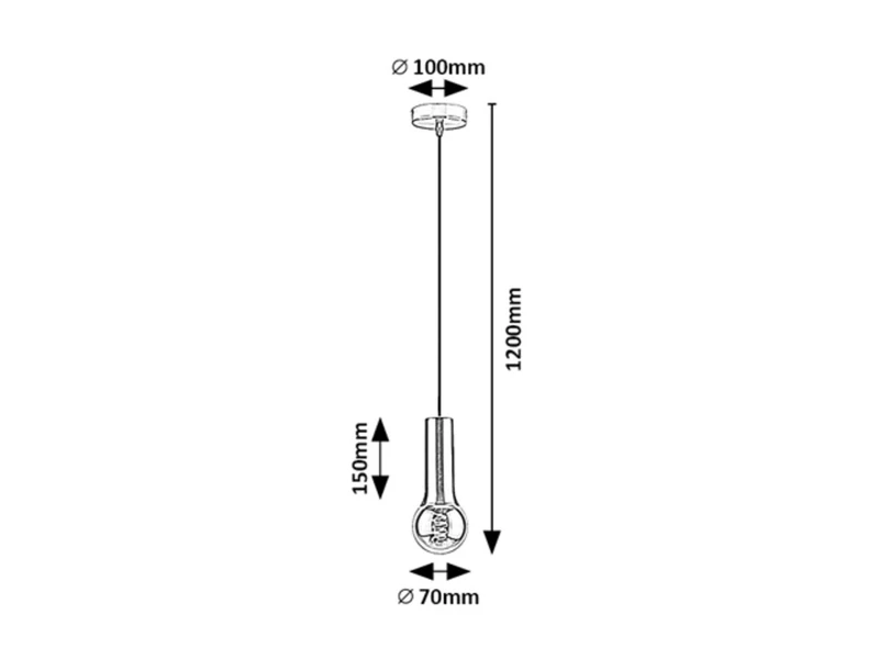 Zuriel – industrial pendant in satin chrome, Ø70mm, 1×E27
