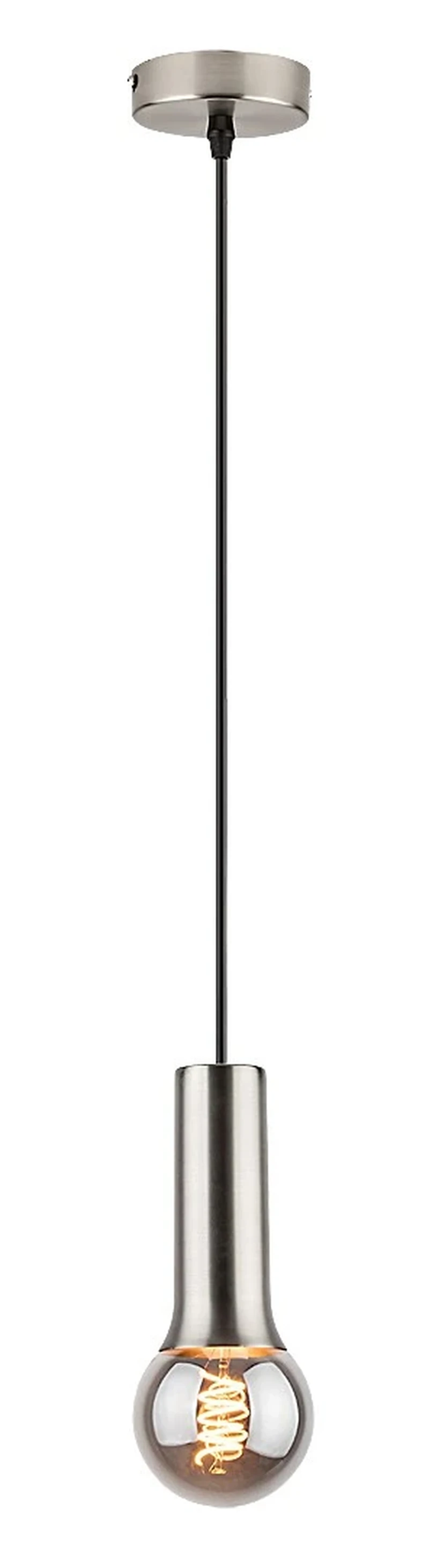 Pendant Lights Zuriel – industrial pendant in satin chrome, Ø70mm, 1×E27