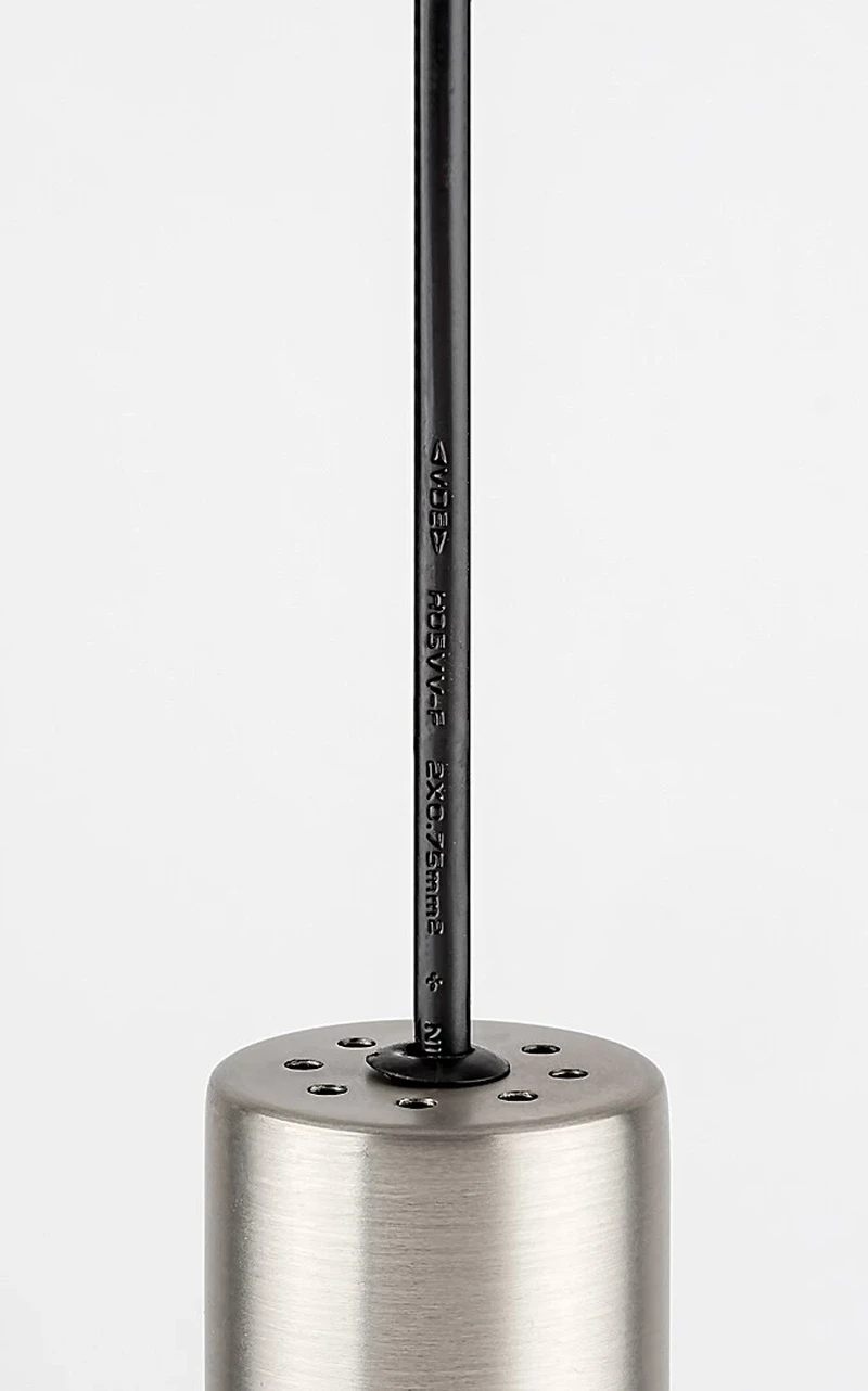 Zuriel – industrial pendant in satin chrome, Ø70mm, 1×E27