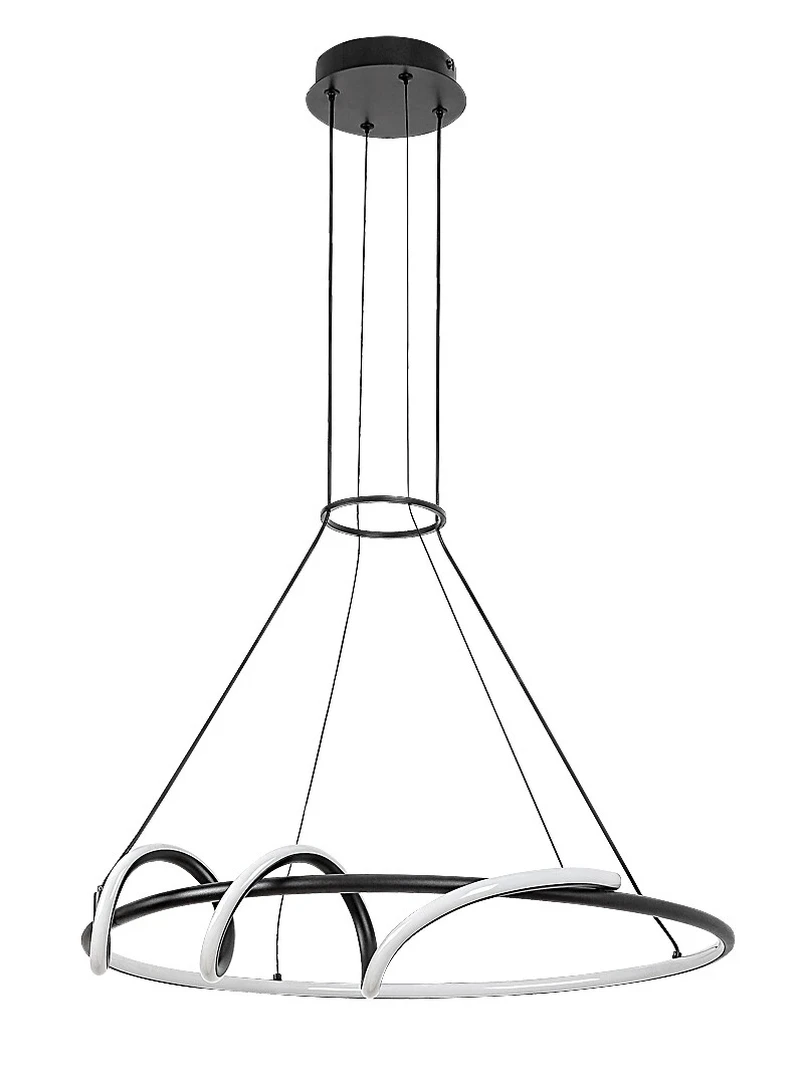 Menazi – LED пендел в черно/бяло, Ø635мм, 46W, 3000-6500K, димируем