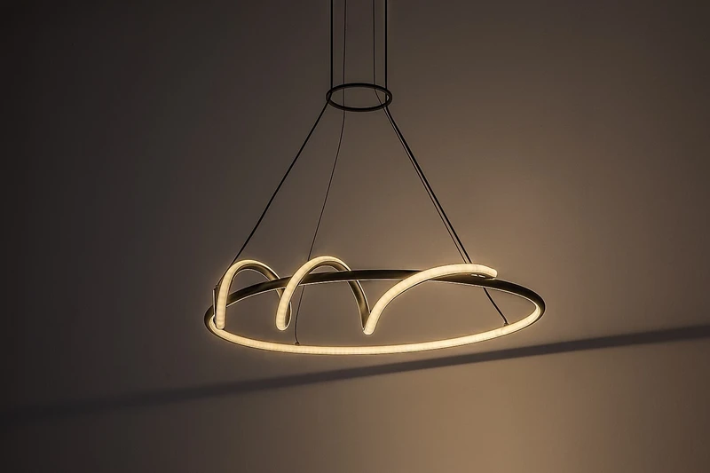 Menazi – LED пендел в черно/бяло, Ø635мм, 46W, 3000-6500K, димируем