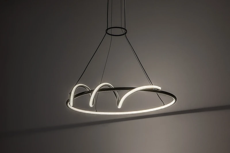 Menazi – LED пендел в черно/бяло, Ø635мм, 46W, 3000-6500K, димируем