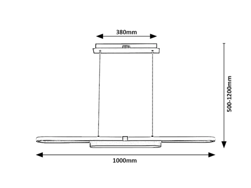 Contessa – LED pendant for kitchen in black/white, 1000mm, 48W, 4000K