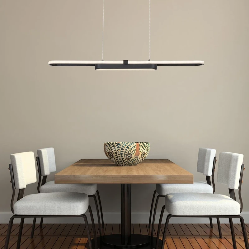 Contessa – LED pendant for kitchen in black/white, 1000mm, 48W, 4000K