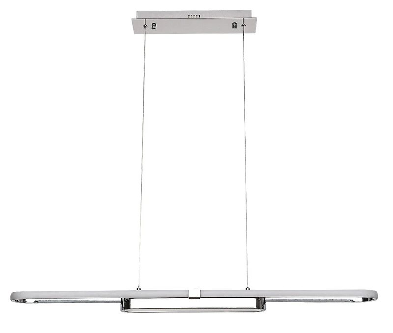 Contessa – LED pendant for kitchen in chrome with white shade, 1000mm, 48W, 4000K