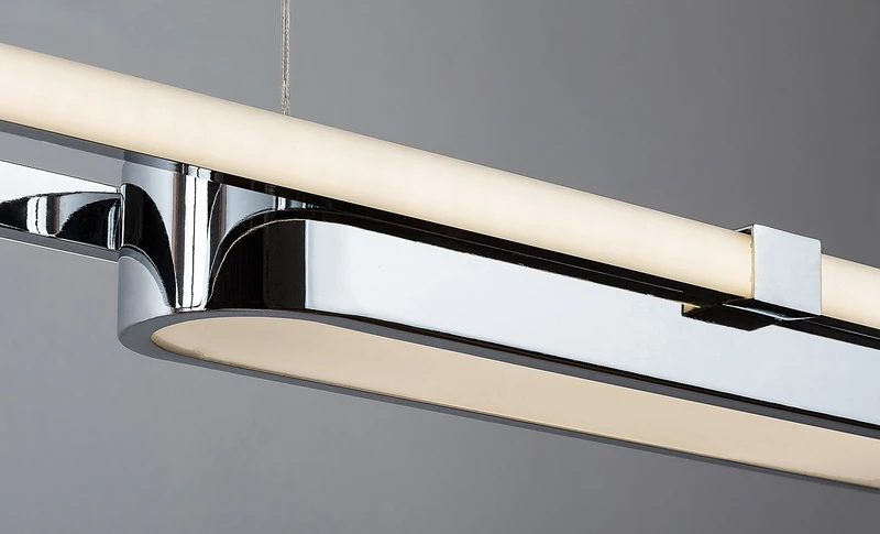 Contessa – LED pendant for kitchen in chrome with white shade, 1000mm, 48W, 4000K