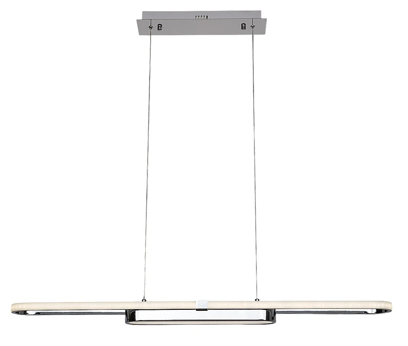 Cabinet Lighting Contessa – LED pendant for kitchen in chrome with white shade, 1000mm, 48W, 4000K