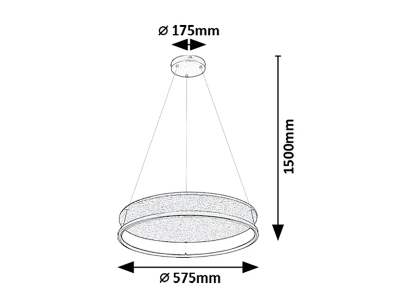 Farenzo – LED пендел в черно с филцов абажур, Ø575мм, 40W, 3000-4000K