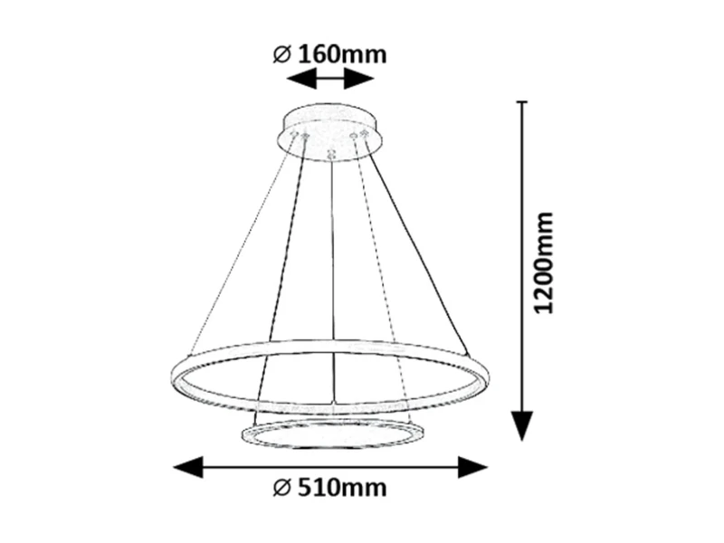 Jasero – LED pendant with adjustable light in black/white, Ø510mm, 42W, 3000-6500K