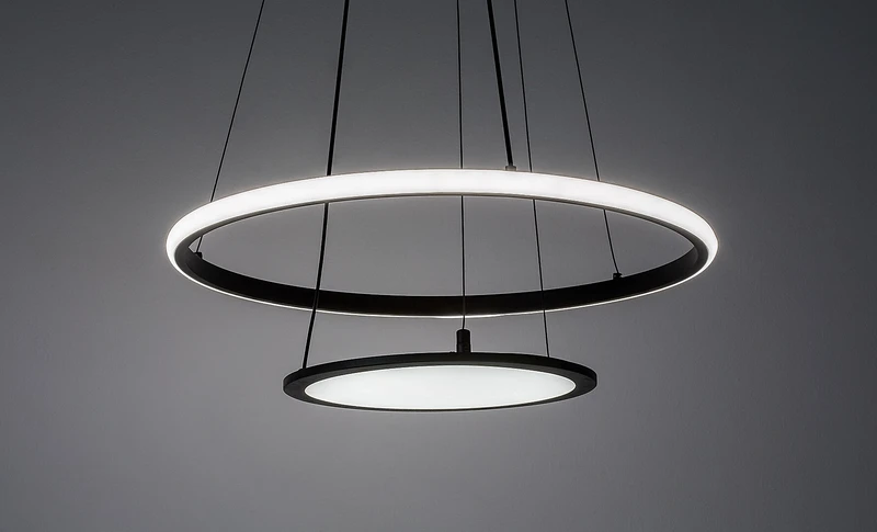 Jasero – LED pendant with adjustable light in black/white, Ø510mm, 42W, 3000-6500K
