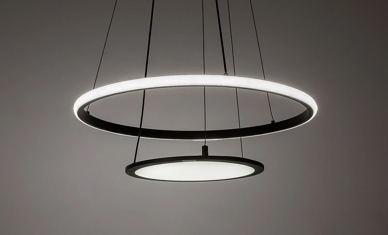 Jasero – LED pendant with adjustable light in black/white, Ø510mm, 42W, 3000-6500K